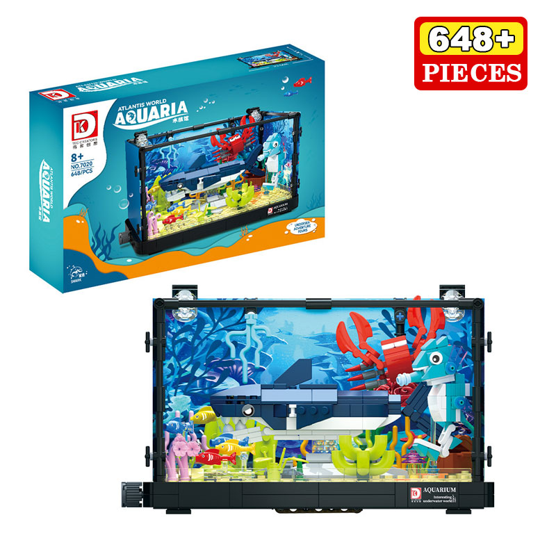 Aquarium Fish Lego - 648PCS Shark Ecosystem Tank Building Blocks