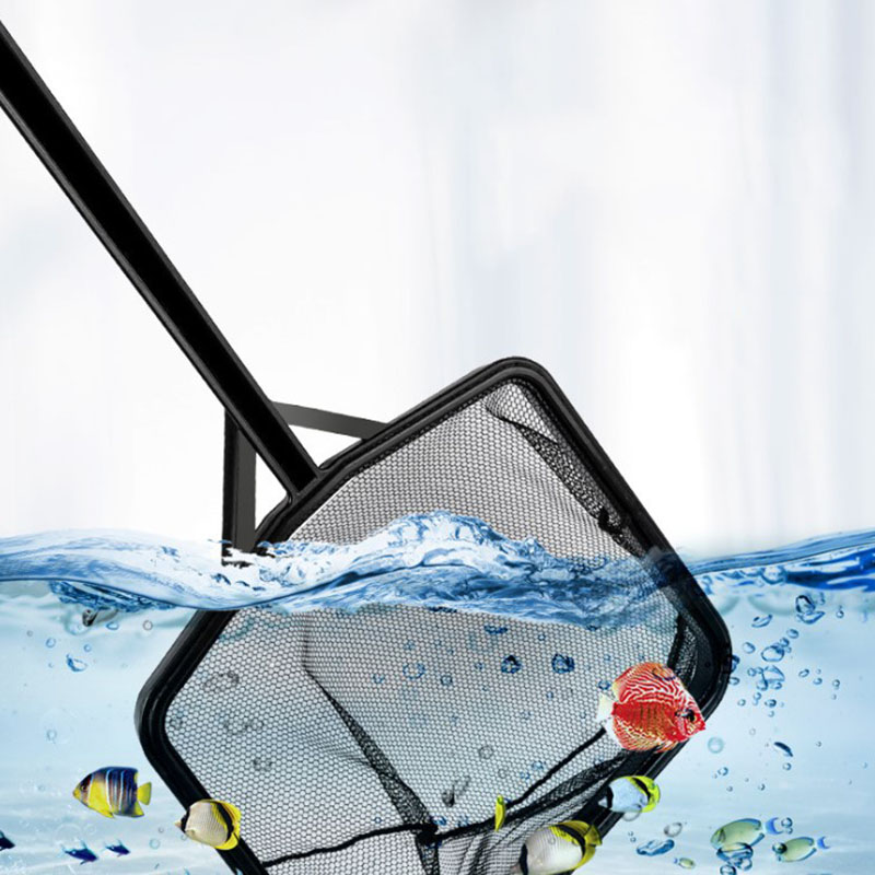 Aquarium Fishland - Black Aquarium Accessories Long Handle Square