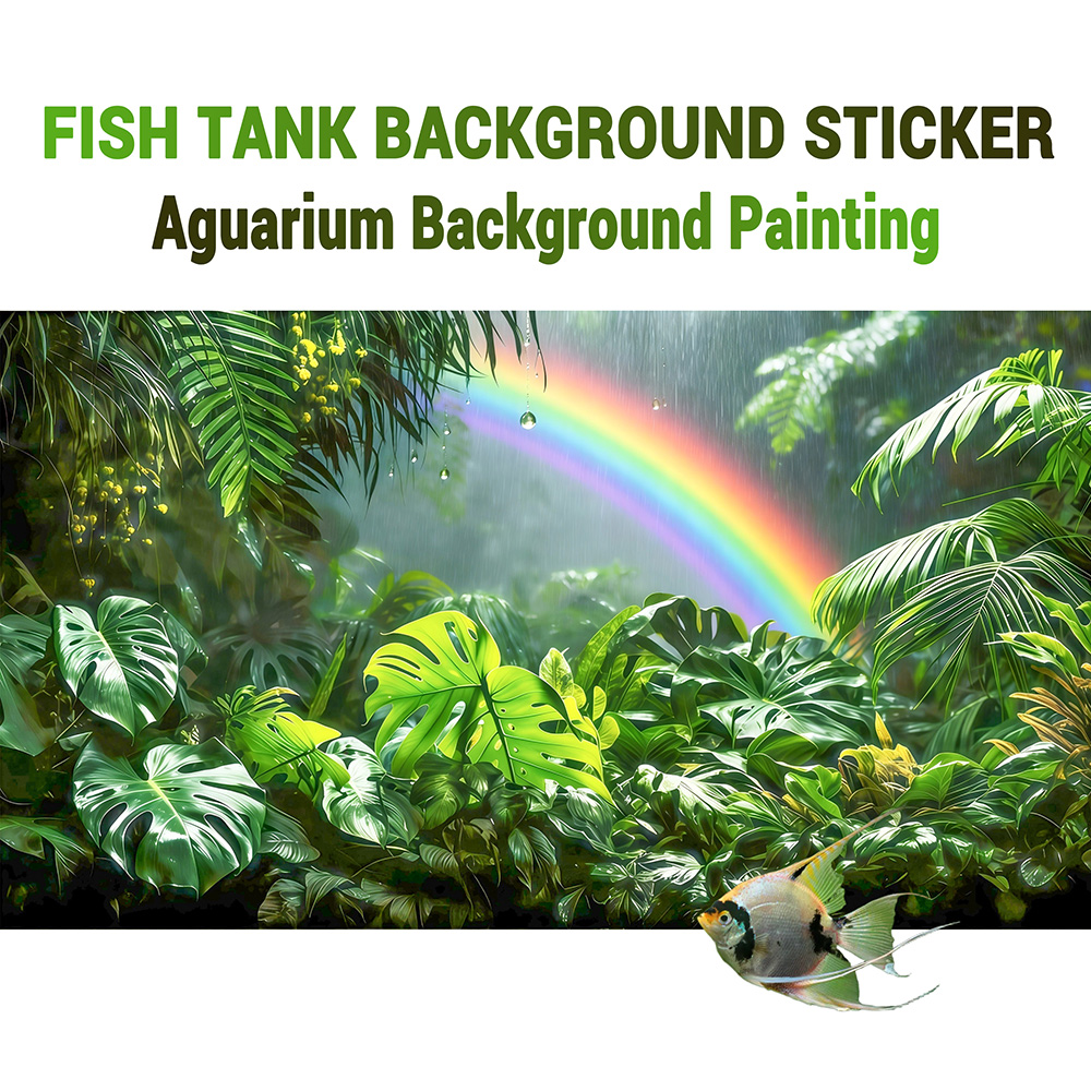 Aquarium Fish Rainbow - Rainforest Rainbow，Fish tank background painting，Aquarium painting