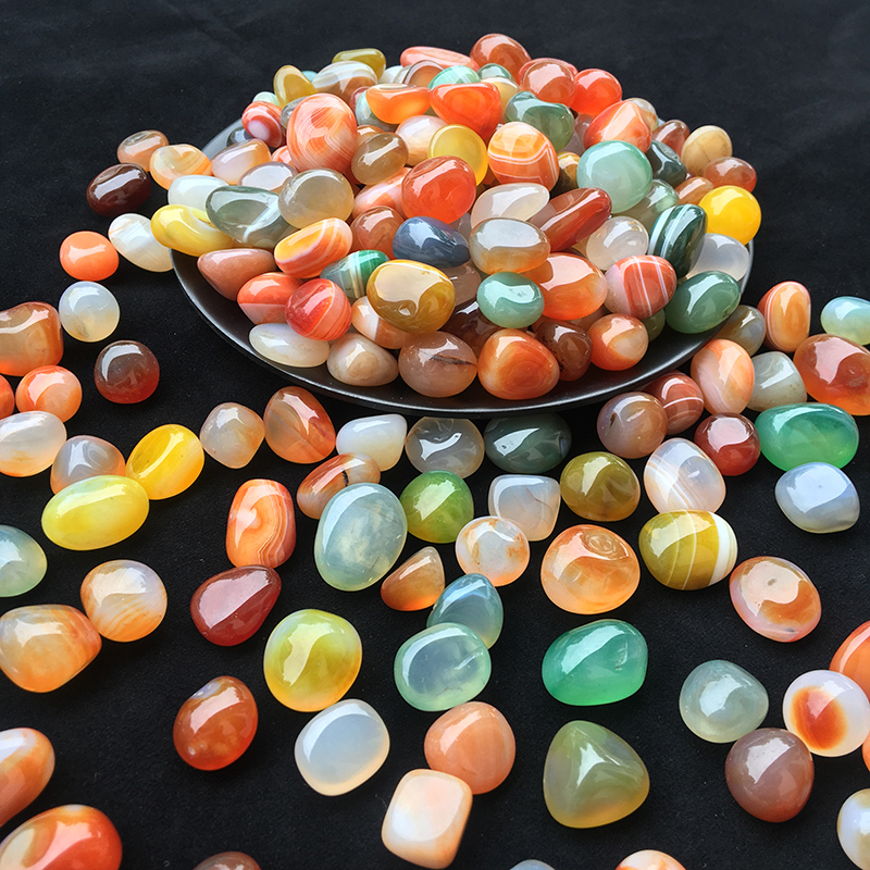 Aquarium Fish Rainbow - JH103 Natural Colorful Agate Gravel, 10-14mm