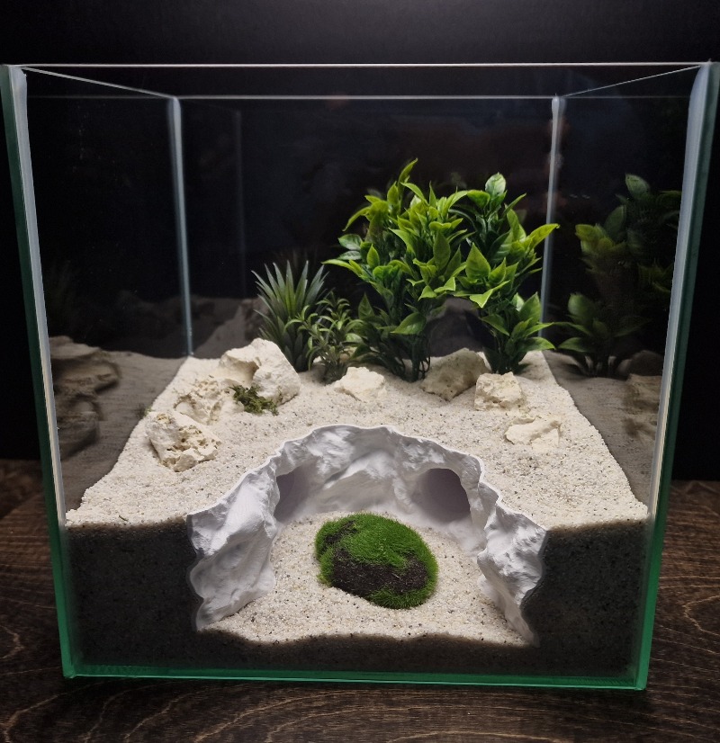 Aquarium Fishland - 2-in-1 Water & Land Hiding Cave