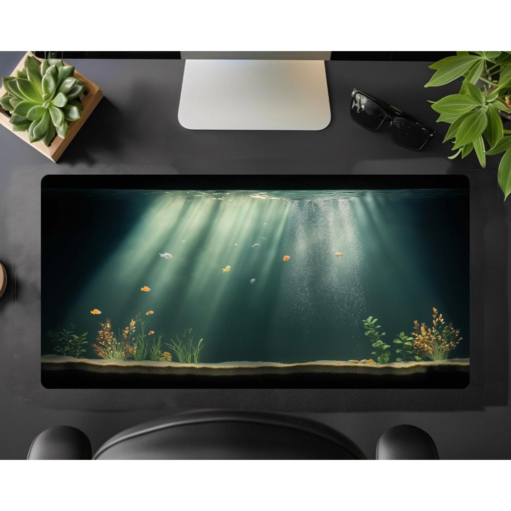 Aquarium Xl - Aquarium Desk Mat: Calming Fish &
