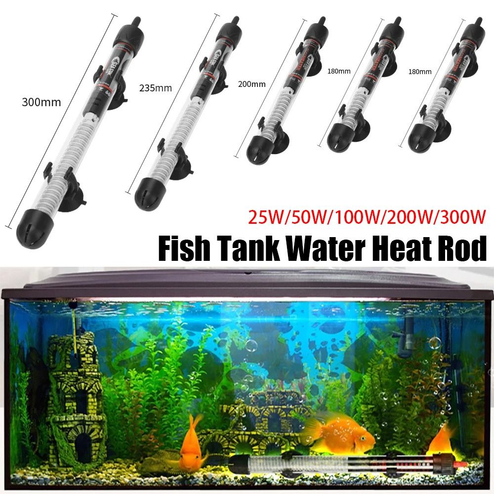 Aquarium Heater Submersible - 1Pcs 25W/50W/100W/200W/300W Thermostat Heater Rod Aquarium