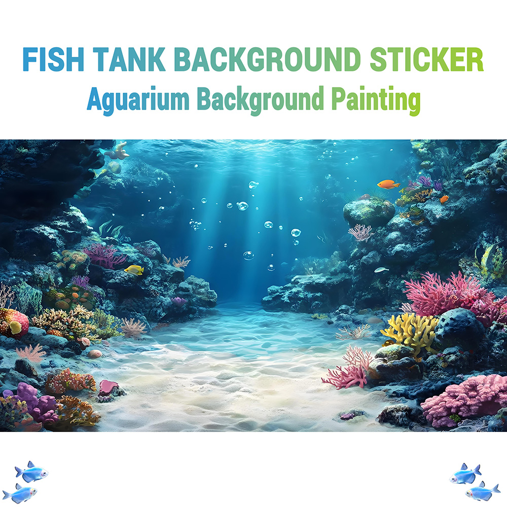 Aquarium Fish Rainbow - Rainbow Coral Reef，Fish tank background painting,