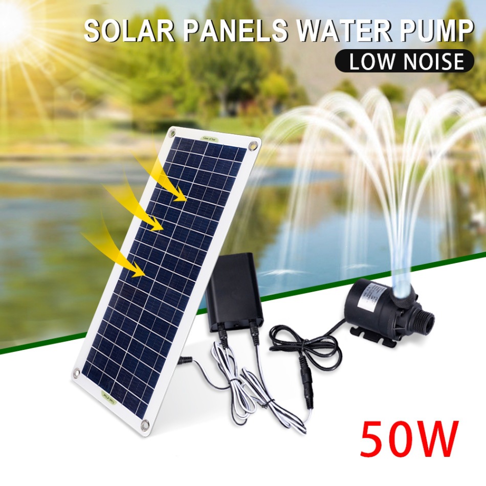 Aquarium Fish In Pond - 50W Solar Power Water Pump Set