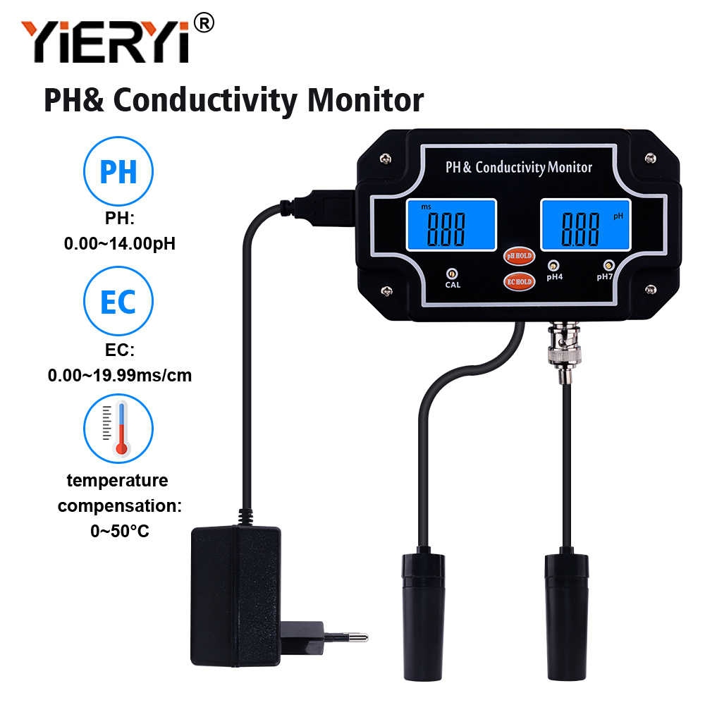 Aquarium Fish Online - yieryi Digital Online PH/EC Conductivity Monitor
