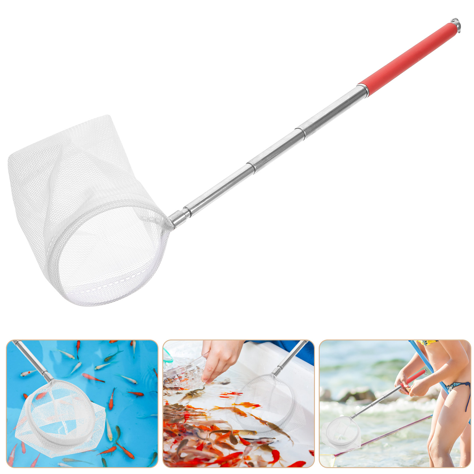 Aquarium Fishland - Telescopic Stainless Steel Shrimp Fishing Net