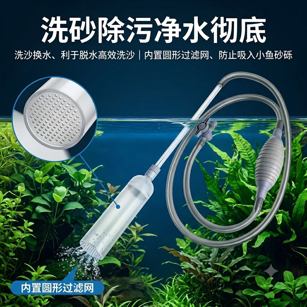 Aquarium Siphon, Manual Water  - Gravel Vacuum Cleaner review and price