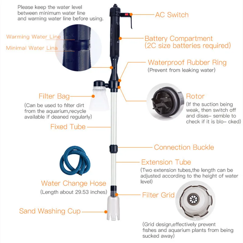 Electric Water Changer Vacuum  - Gravel Vacuum Cleaner review and price